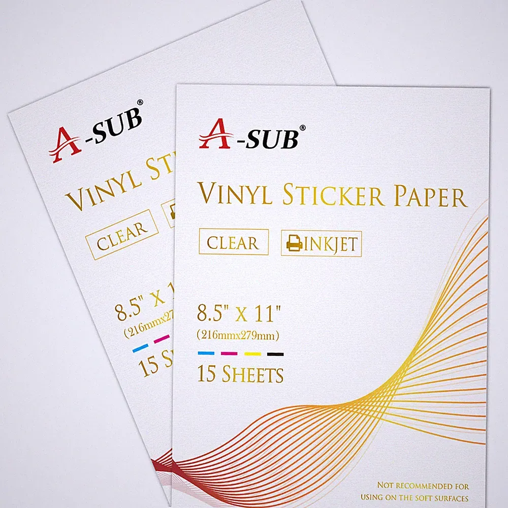 30 Sheet A-SUB Printable Vinyl Clear Sticker Paper for Inkjet Printer Waterproof