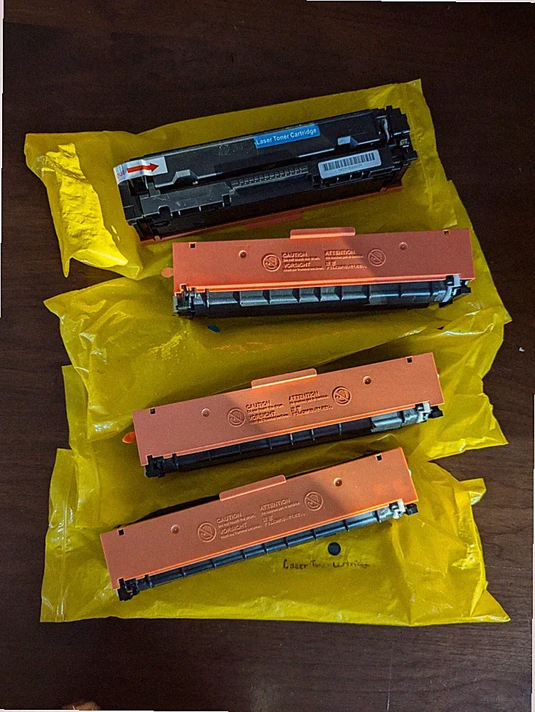 4 Ink Toner Cartridges Laser Jet? So Check Barcode. Magenta/Cyan/Yellow/Black