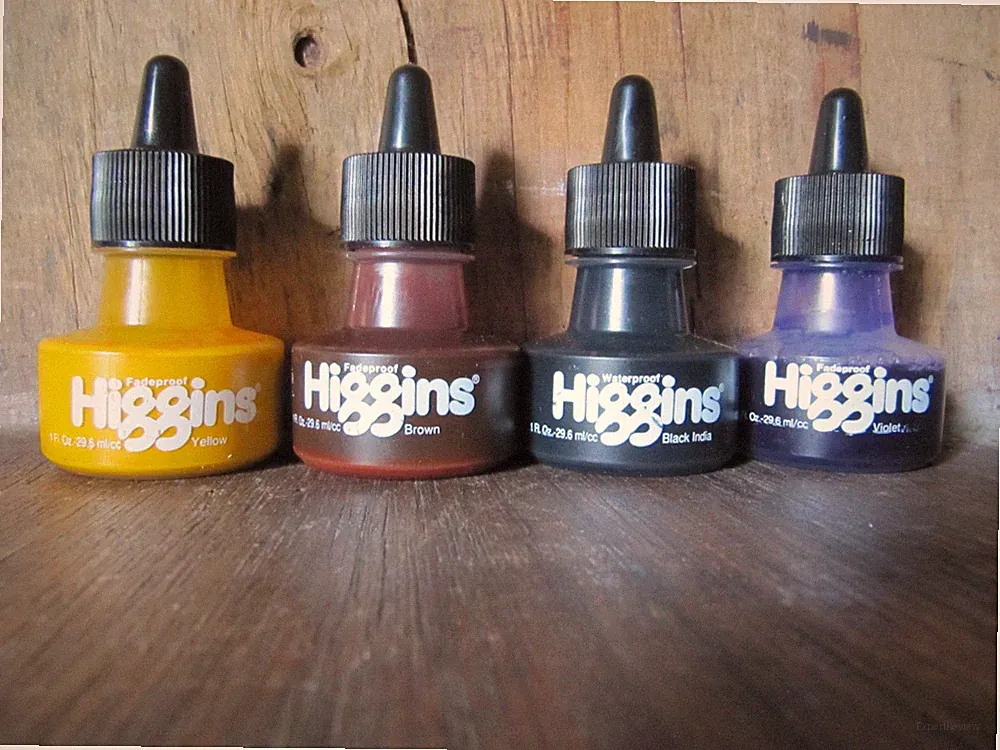 4x 1 Oz Bottles Higgins Waterproof & Fadeproof Artists Pigmented Drawing Ink