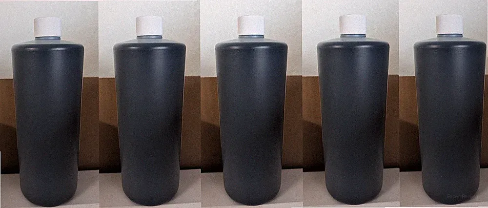5 xBLACK DYE FOR INKJET SCREEN PRINTING INK FILM PRINTERS ( 4 LITERS) WATERPROOF