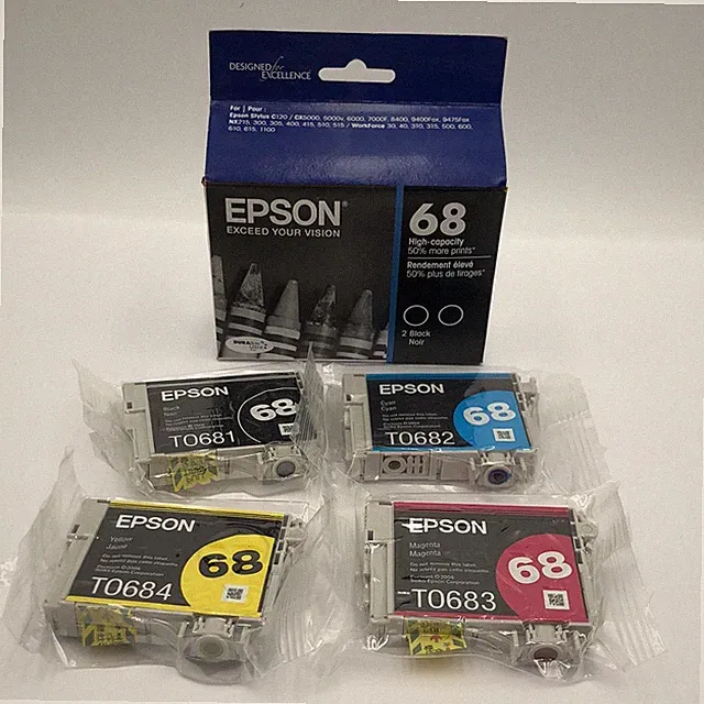 Exp 2020 Epson 68 High Capacity 6 Ink Cartridges Black, Cyan, Magenta, Yellow
