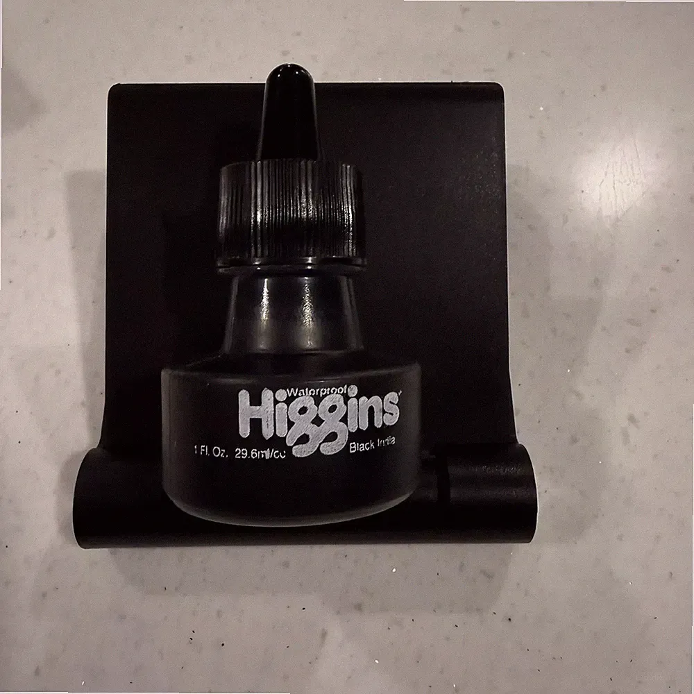 Higgins Pigment Based Drawing Waterproof Ink Matte Black 1oz container x 1.