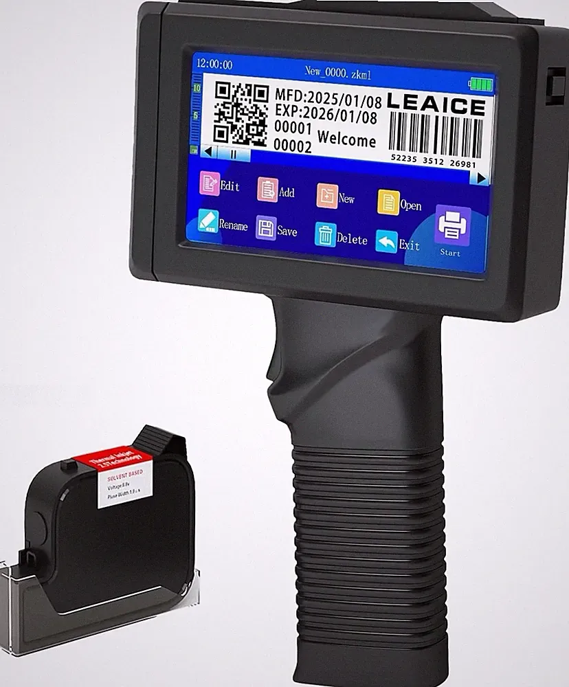 Leaice GS-48.0S Handheld Inkjet Printer, 42ml Quick-Dry Ink, QR Code/Logo/Text