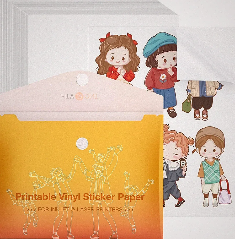 Printable Vinyl Sticker Paper 100 pcs Matte Sticker Paper For Inkjet Printer