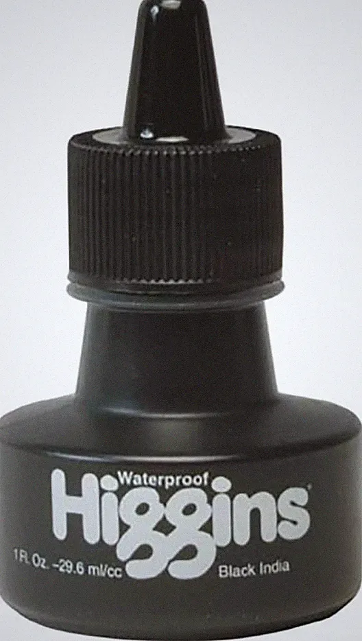 Waterproof Black India Ink 1 oz.