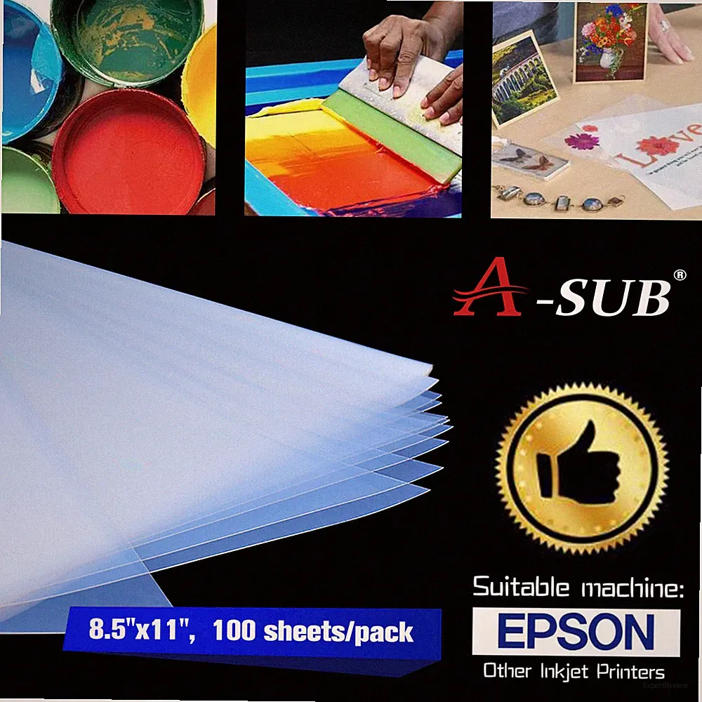 Waterproof Inkjet Film for Screen Printing 8.5x11 100 Sheets Silk Transparency